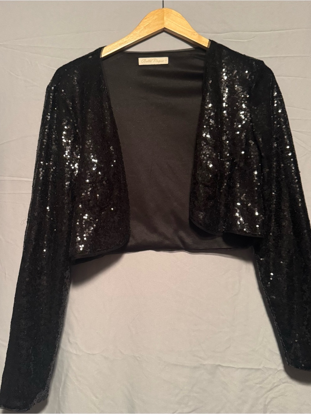 Sequin Cropped Bolero Jacket - Black